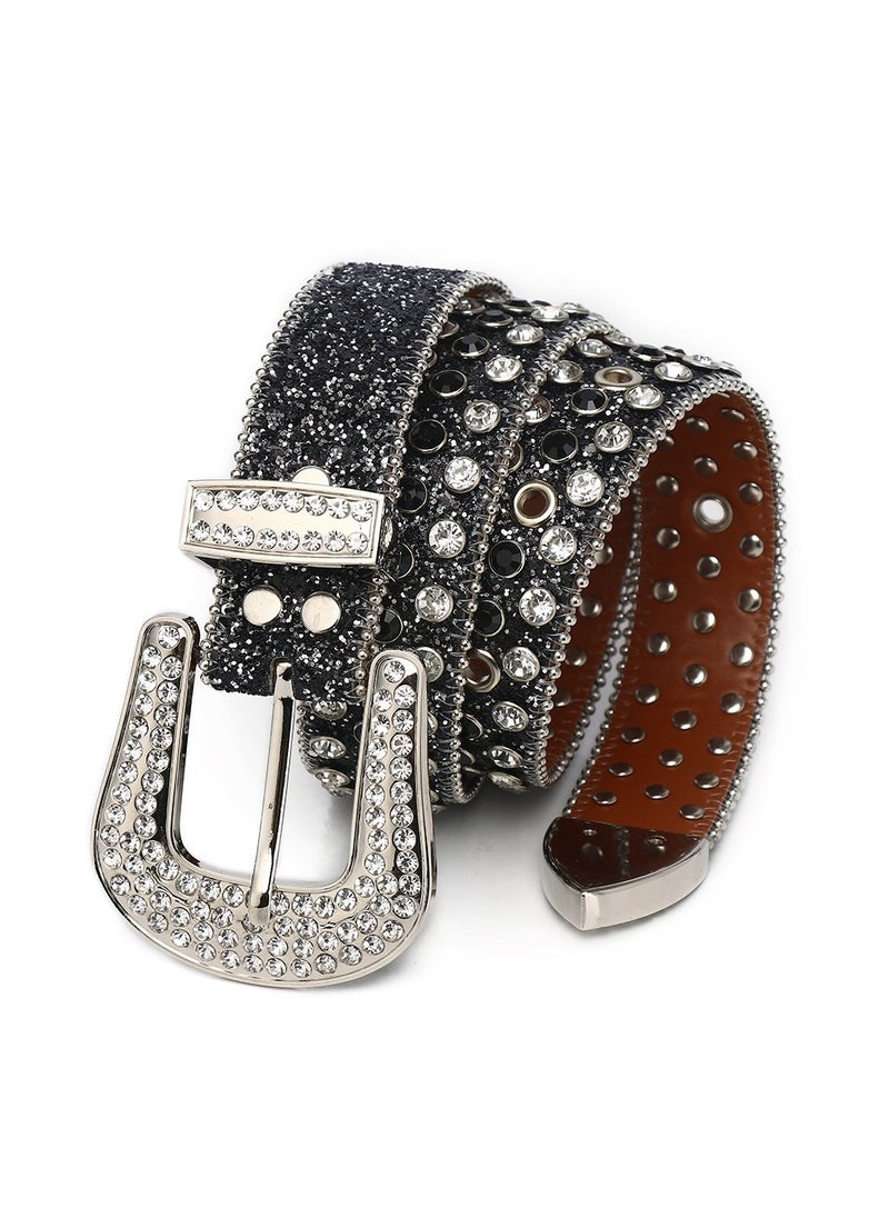 Guangzhou rhinestone belt men inlaid full diamond hip-hop punk fashion jeans belt belt factory outlet