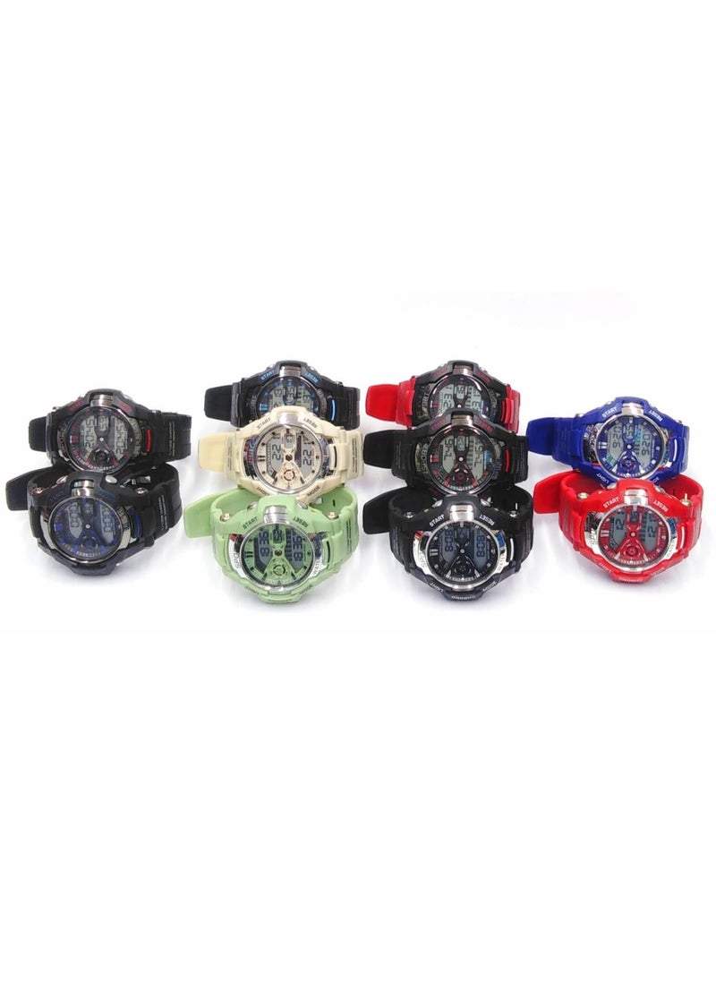 Digital Sports Watches, Assorted Colors, Set of 5