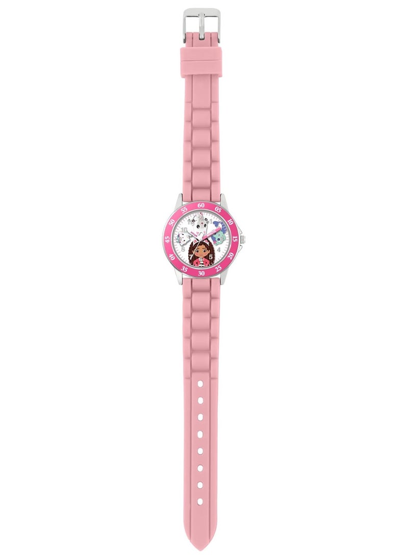 Gabby's Dollhouse Pink Silicone Time Teacher Strap Watch