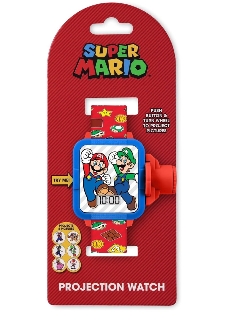 Mario Kids Red Strap Character Projection Digital Watch