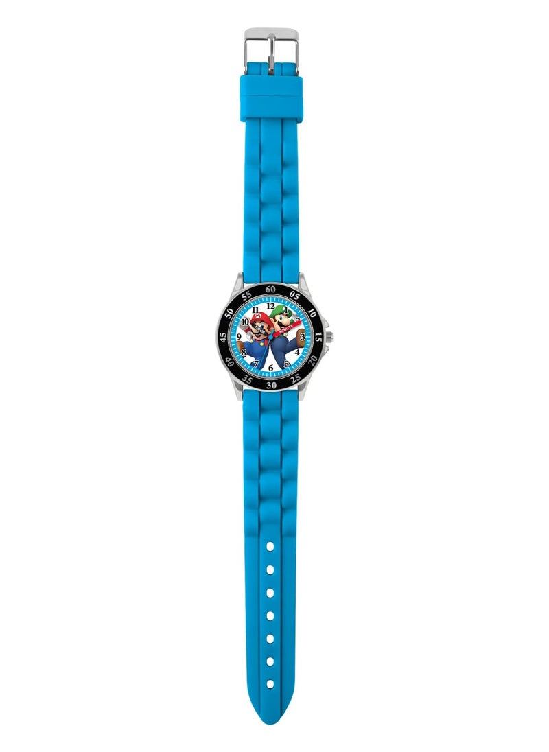 Nintendo Mario Watch with Blue Silicone Strap