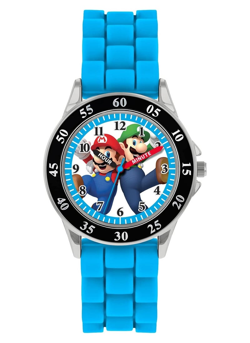 Nintendo Mario Watch with Blue Silicone Strap