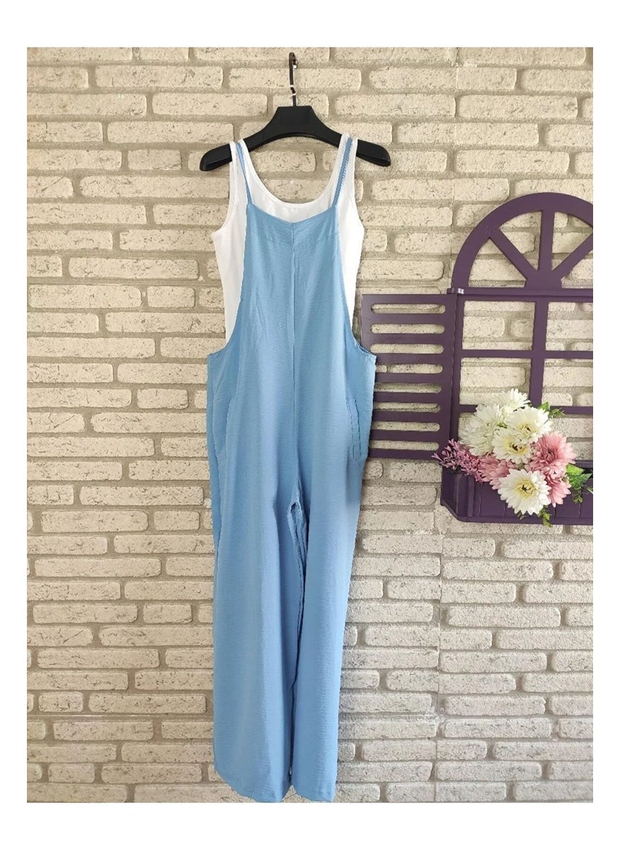 Summer 2023 Solid Color Jumpsuit with Pockets Need color can be added