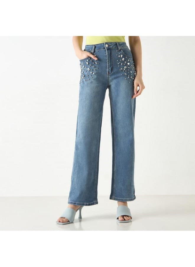 2Xtremz Embellished Wide Leg Jeans