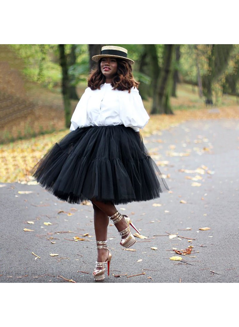 Womens Tulle Tutu Skirt Bridesmaid Multi-Layer Grey