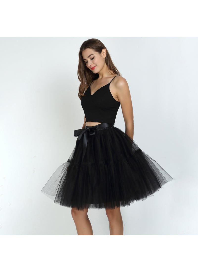 Womens Tulle Tutu Skirt Bridesmaid Multi-Layer Pink