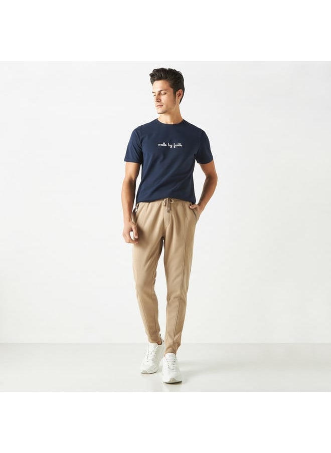 Iconic Solid Joggers with Drawstring Closure and Pockets