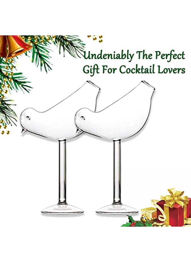 Glasses Bird Shaped Cocktail Wine Glass 5oz 150ml Set of 2 Bird glasses Drinking