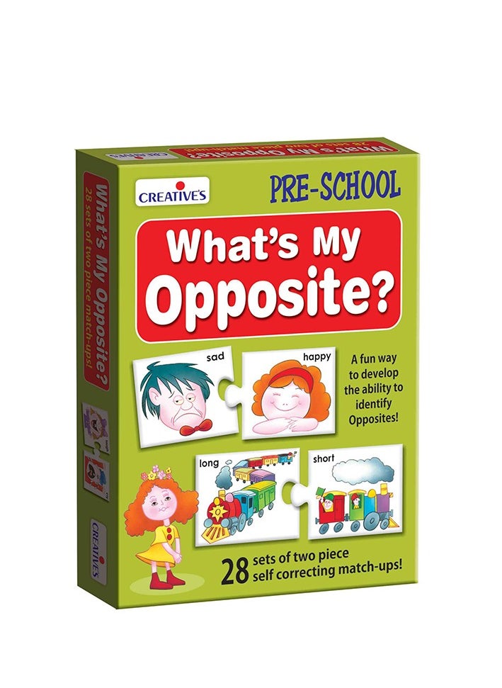 Creative’s What’s My Opposite| Fun Game to Match and Learn Opposite Words Puzzles| Picture Matching Puzzles| Pre-School Learning Puzzles for Boys & Girls| 56 Pieces Puzzles| Ages 4 & Up