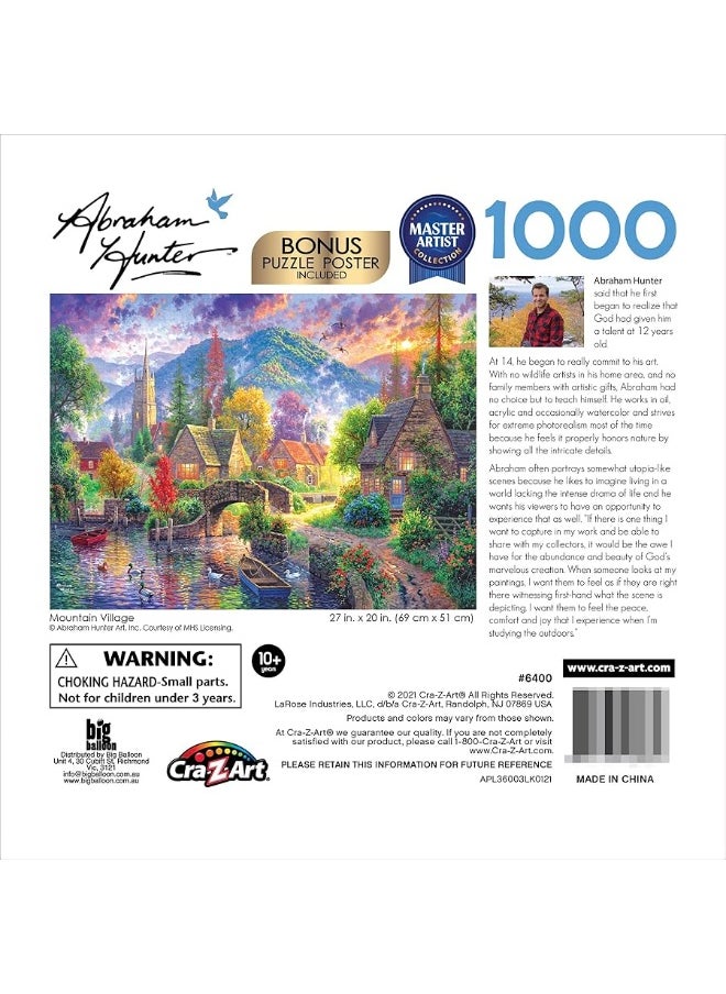 RoseArt  Abraham Hunter  Mountain Village  1000 Piece Jigsaw Puzzle for Adults