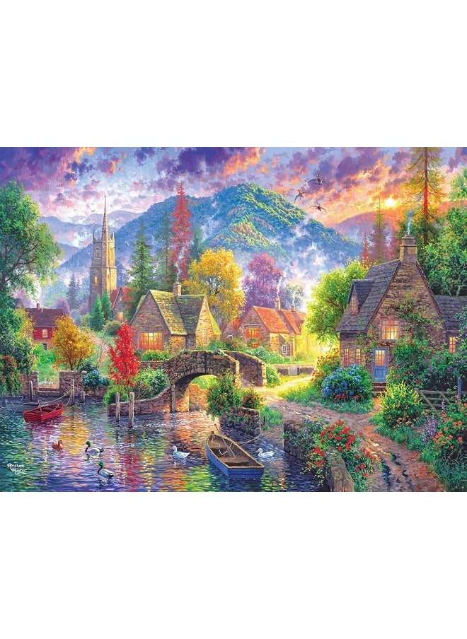 RoseArt  Abraham Hunter  Mountain Village  1000 Piece Jigsaw Puzzle for Adults