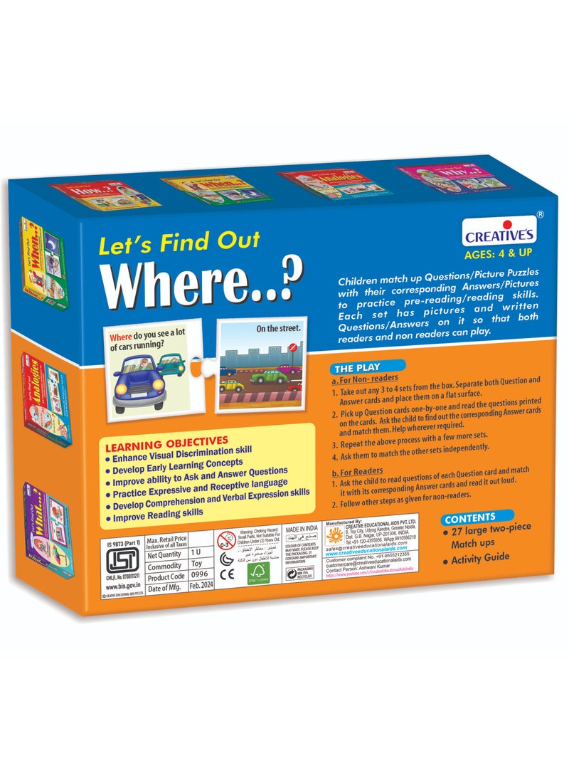 Creative's WH Series | Let's Find Out- Where? | Question - Answer Puzzles Game |Learning Games for Kids | Picture Puzzle Game | Preschool Learning Games | Fun Educational Games for Ages 4 & Up