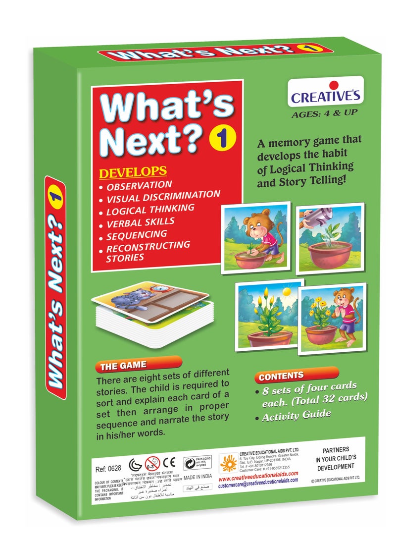 Creative's What's Next -1| A Memory Game to Develop Logical Thinking & Story Telling | Sequence Cards| Pre-School Games | Learning & Educational | What's Next Series for Ages 4 & Up