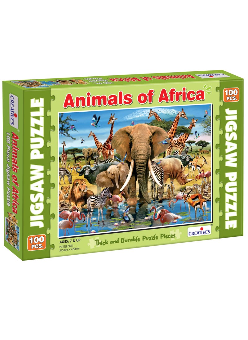 Creative's Animals of Africa |Jigsaw Puzzles |Fun and Challenging Puzzles |Puzzles for Kids and Adults |Animal Jigsaw Puzzles for kids| 100 Pieces Jigsaw Puzzles |Logical Thinking for kids | Ages 7&Up