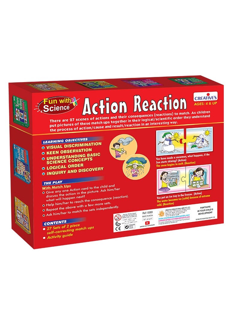 Creative's Action Reaction | Fun with Science | Match Each Action to its Outcome | Basic Science Concepts | Action/Cause and Result/Reaction | Learning & Educational |Science Games | Ages 4 & up