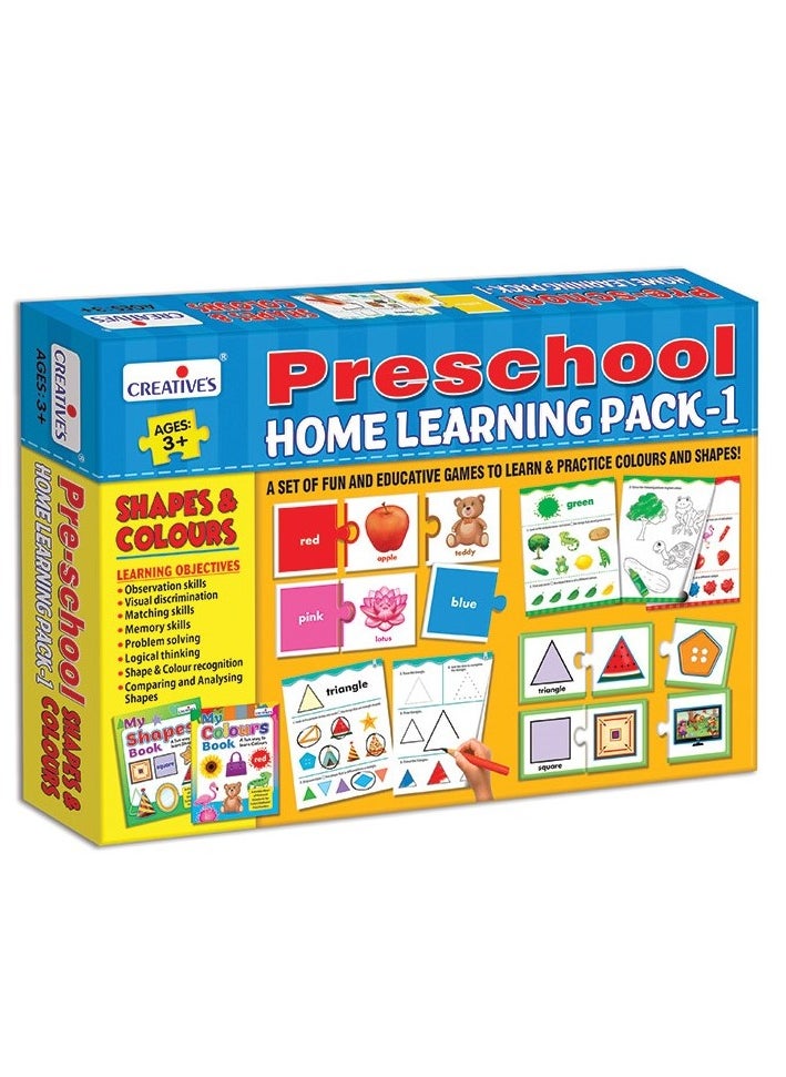 Creative's Pre-School Home Learning Pack- 1 | Early Learning Pack | Board Books & Activity Cards | Home/School Learning Pack | Reading | Matching Card Games | for Ages 3 & Up