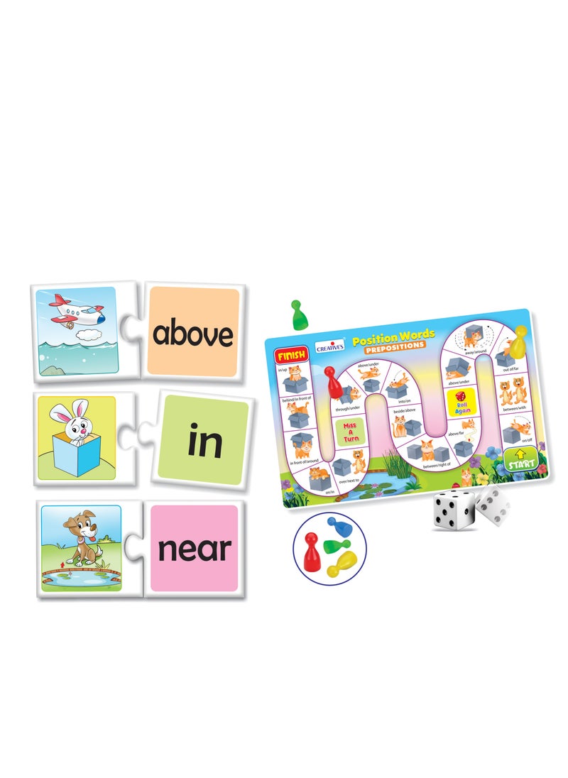 Creative's Position Words | Self-correcting Match-ups Puzzles | Board Game for kids | Learning & Educational Fun Game | Reinforce Basic Prepositions | Fun Learning Boards Game | Ages 4 & Up