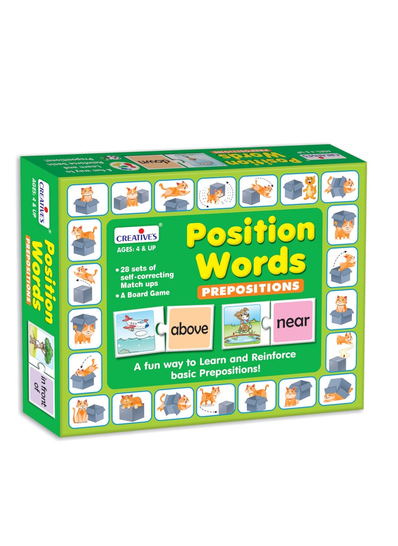 Creative's Position Words | Self-correcting Match-ups Puzzles | Board Game for kids | Learning & Educational Fun Game | Reinforce Basic Prepositions | Fun Learning Boards Game | Ages 4 & Up