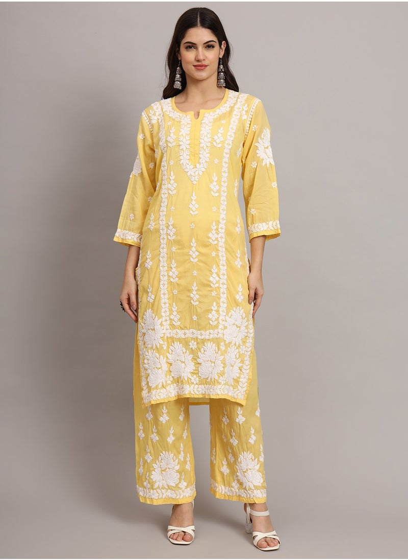 Women Hand Embroidered Chikankari Modal Kurta set-AL4049KS