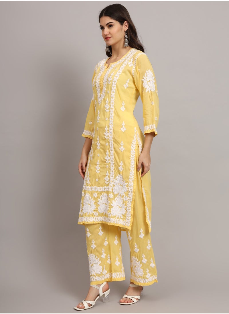 Women Hand Embroidered Chikankari Modal Kurta set-AL4049KS