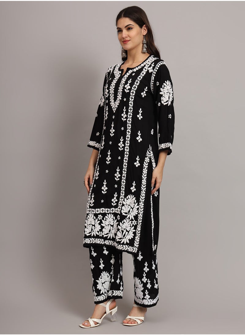 Women Hand Embroidered Chikankari Modal Kurta set-AL4049KS