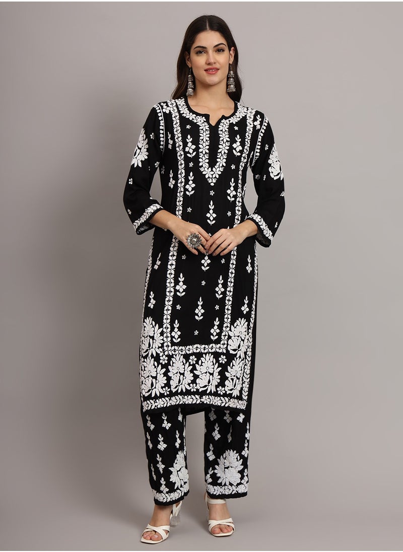 Women Hand Embroidered Chikankari Modal Kurta set-AL4049KS