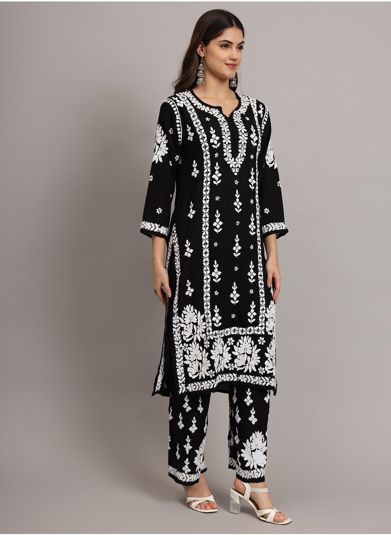 Women Hand Embroidered Chikankari Modal Kurta set-AL4049KS