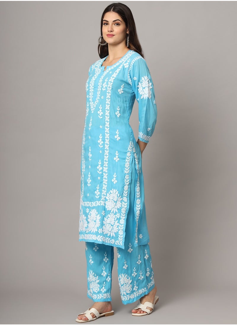 Women Hand Embroidered Chikankari Modal Kurta set-AL4049KS