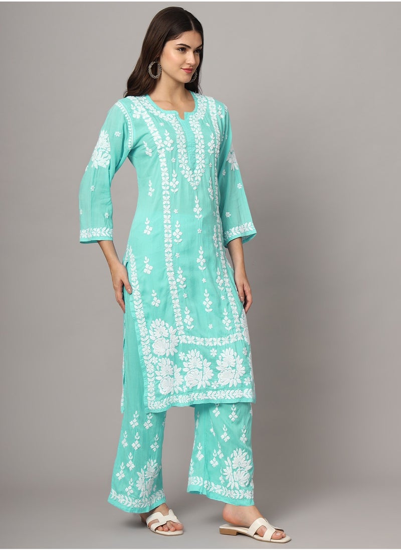 Women Hand Embroidered Chikankari Modal Kurta set-AL4049KS