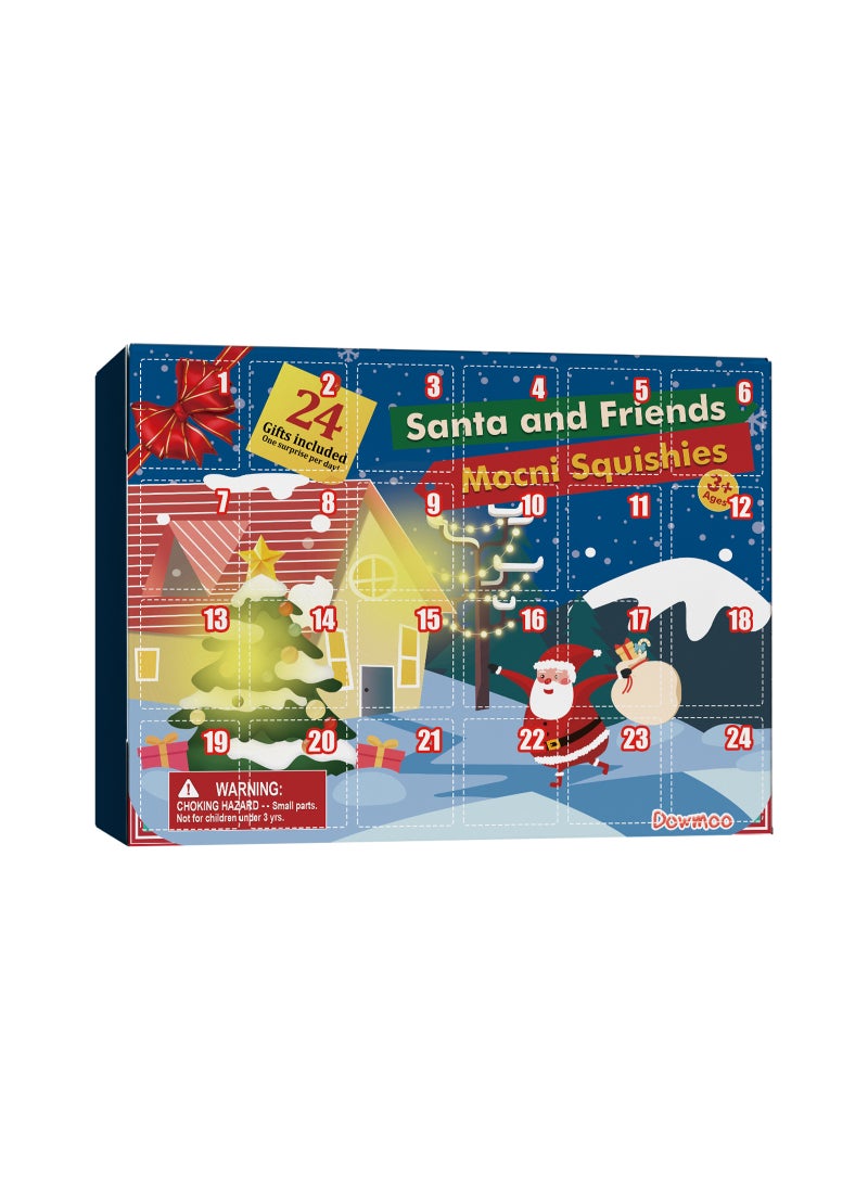 Dowmoo Christmas Advent Calendar Squishy Toy Blind Box 24pcs Christmas Pinch Advent Calendar