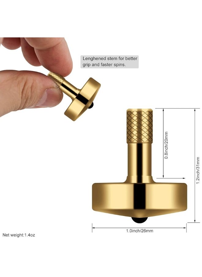 DjuiinoStar Premium Brass Spinning Top 511 Minutes Lengthened Stem Easy to Twirl for Kids and Adults CNC Machined Great Time Killer EDC Fidget Toy DST805