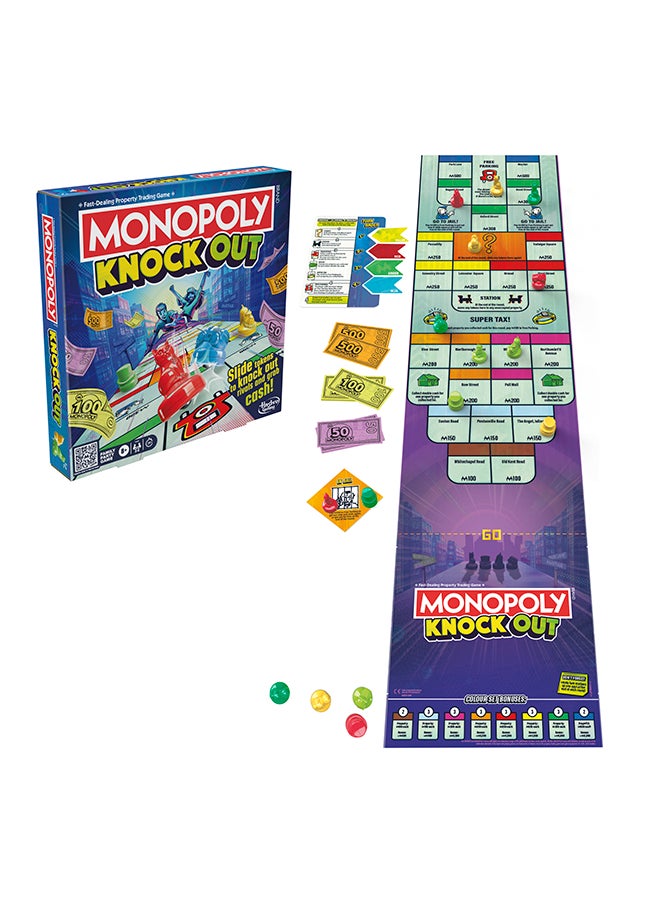 Monopoly Knockout Family Party Game For Kids, Teens, And Adults | Ages 8 and Up | 2-8 Players | 20 Mins. Average | Quick-Playing Board Games