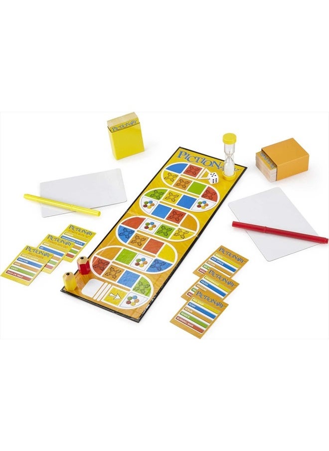 Pictionary Board Game, Drawing Game for Kids, Adults and Game Night with Dry Erase Markers and Boards