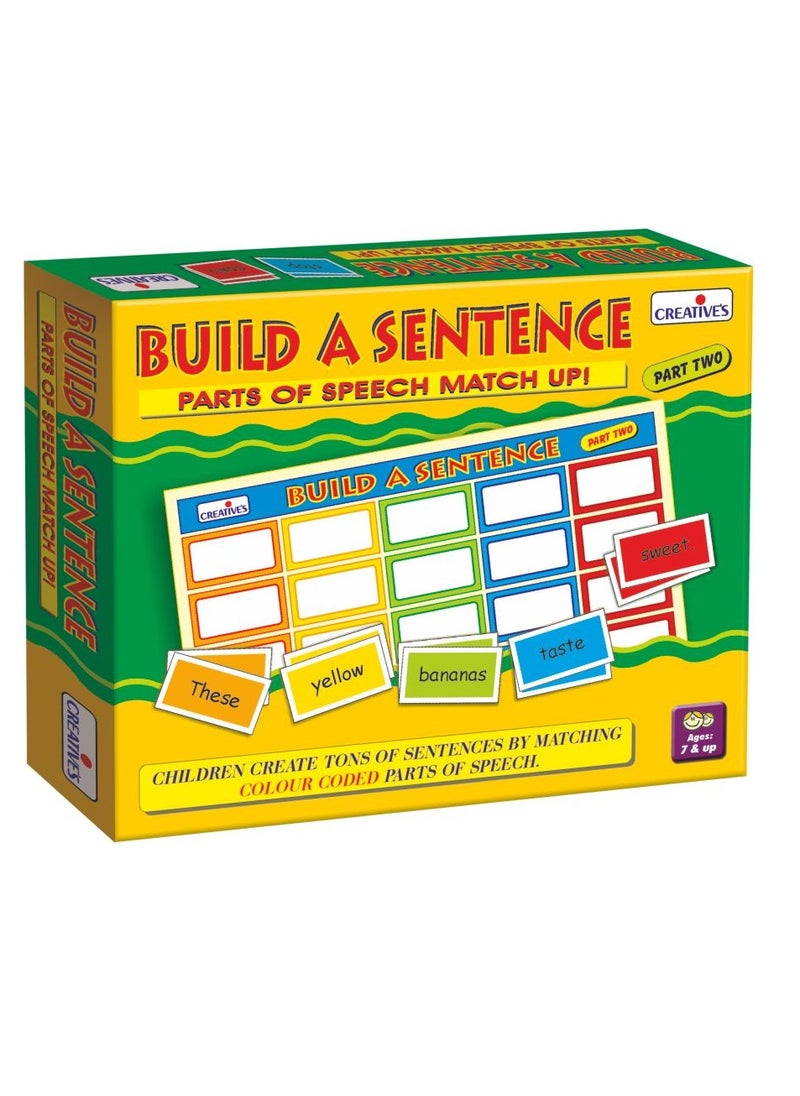 Creative’s Build A Sentence Part-2| Learning Part of Speech for Kids| Sentence Building by Matching Parts of Speech| Learning Grammar Colour Coded Nouns, Verbs, Adjectives Cards| Ages 7 & up