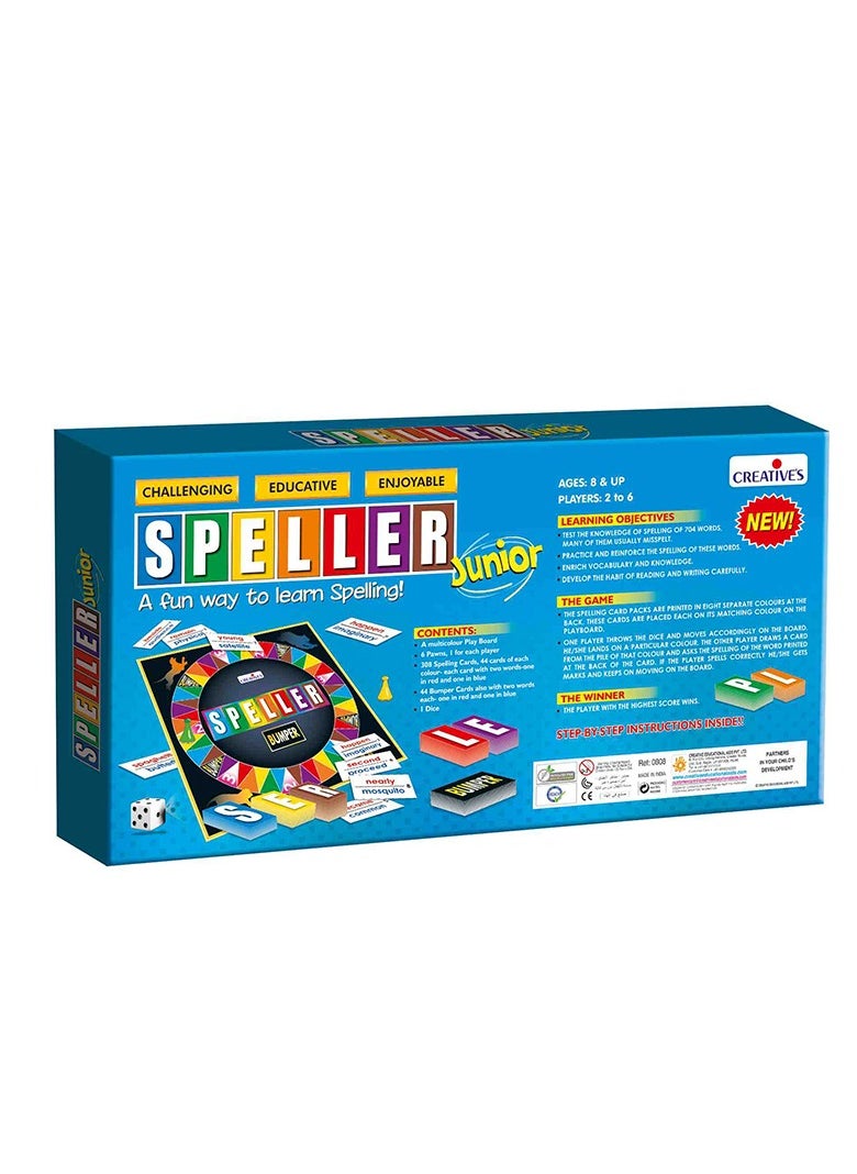 Creative’s Speller Junior -New| Board Games| Fun Board Game for Kids| Educational Game for Boys & Girls | Birthday Gift for Girls & Boys | Game for 2-6 Players | Spelling Board Game | Ages 8 & up