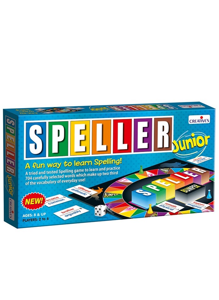 Creative’s Speller Junior -New| Board Games| Fun Board Game for Kids| Educational Game for Boys & Girls | Birthday Gift for Girls & Boys | Game for 2-6 Players | Spelling Board Game | Ages 8 & up