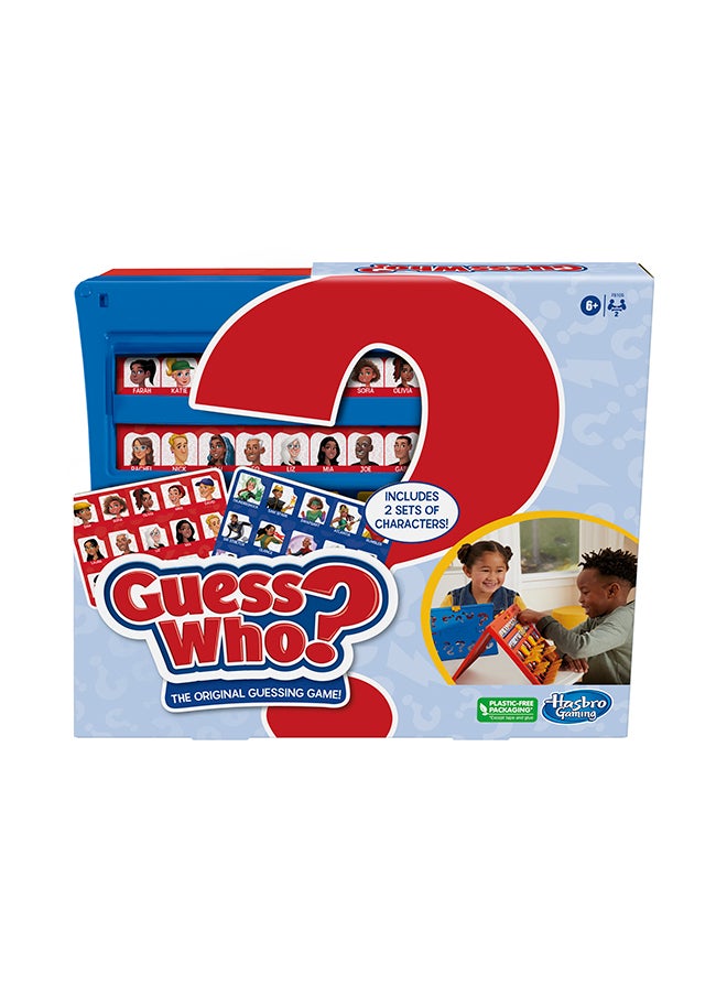 Guess Who Original Guessing Game, Board Game For Kids Ages 6 and Up For 2 Players, Easy To Load Frame, Double-Sided Character Sheet