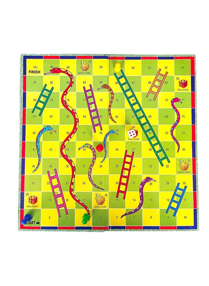 Creative's Millennium Snakes & Ladders Ludo|Fun Board Game | Family Board Games| Modern Version of Classic Ludo| Ages 3 &Up | 2 Dice | 16 Play Pieces| Mathematical Skills Board Game