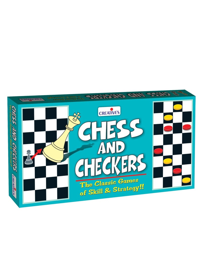 Creative's Chess and Checkers | Board Games | Challenging & Classic Games | Strategy Board Game for Kids | Game for Both Parents and Children | Family Board Games | Ages 7 & Up