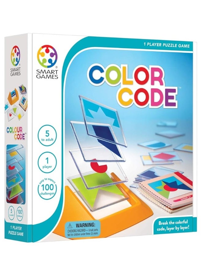 SmartGames Color Code Cognitive Skill-Building Puzzle Game Featuring 100 Challenges for Ages 5 - Adult