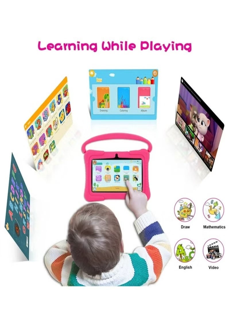 7 Inch Android Kids Tablet PC For Study Education 1G RAM 16G ROM WiFi 1024x600 Children Tablets With Silicone Tablet Case