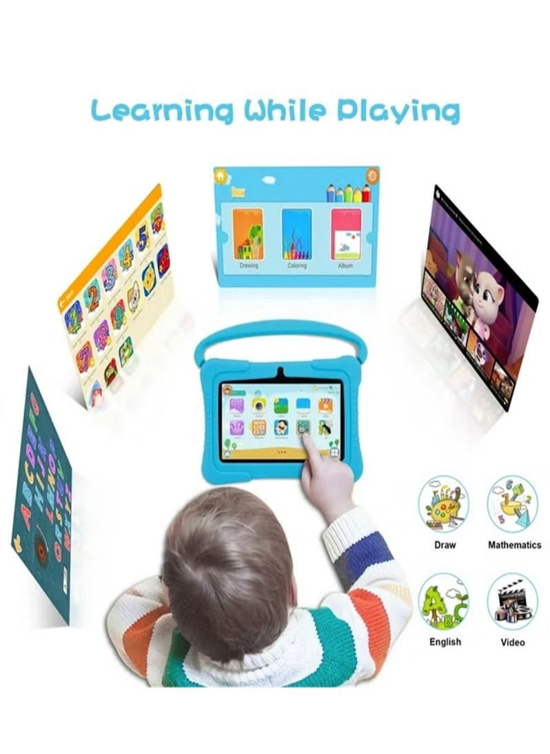 7 Inch Android Kids Tablet PC For Study Education 1G RAM 16G ROM WiFi 1024x600 Children Tablets With Silicone Tablet Case