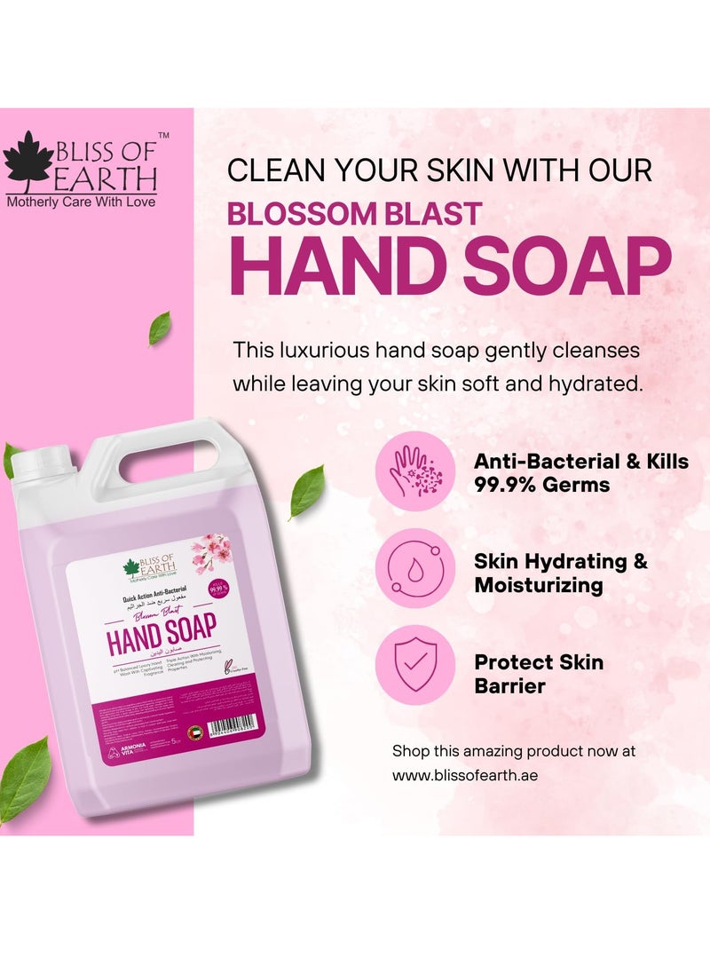 Hand Wash Refill Liquid Blossom Blast Hand Wash 5 Liter Non Drying Moisturizing Formula Aromatic Fragrance Perfect For Home Office Hotel & Public Spaces