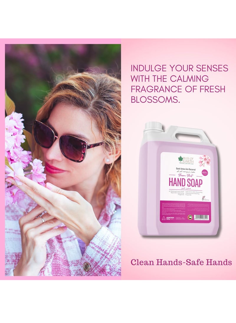 Hand Wash Refill Liquid Blossom Blast Hand Wash 5 Liter Non Drying Moisturizing Formula Aromatic Fragrance Perfect For Home Office Hotel & Public Spaces