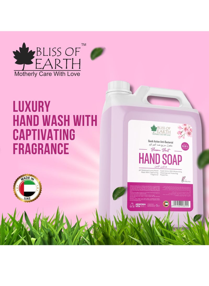 Hand Wash Refill Liquid Blossom Blast Hand Wash 5 Liter Non Drying Moisturizing Formula Aromatic Fragrance Perfect For Home Office Hotel & Public Spaces