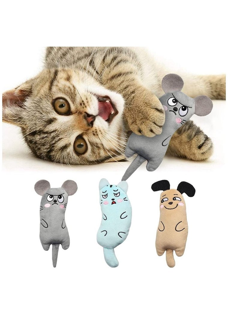 Catnip Toys, Cat Toys, 3 PACK Bite Resistant Catnip Toys, Catnip Filled Cartoon Mice, Cat Teething Toy, Soft Plush Cat Toys, Interactive Kitten Catnip Toy, for Cats Kittens Puppies