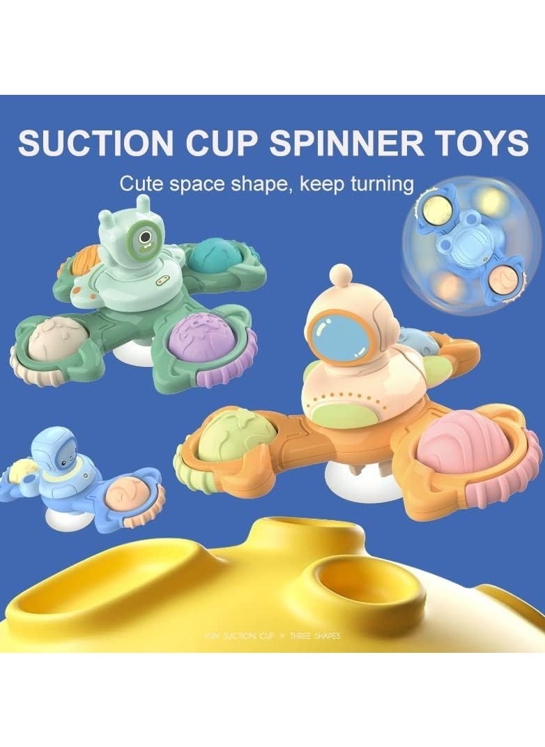 Suction Cup Spinner Toys3 Pack Baby Montessori Sensory Educational Learning Toy Infant Bath Teething Travel Fidget Toy