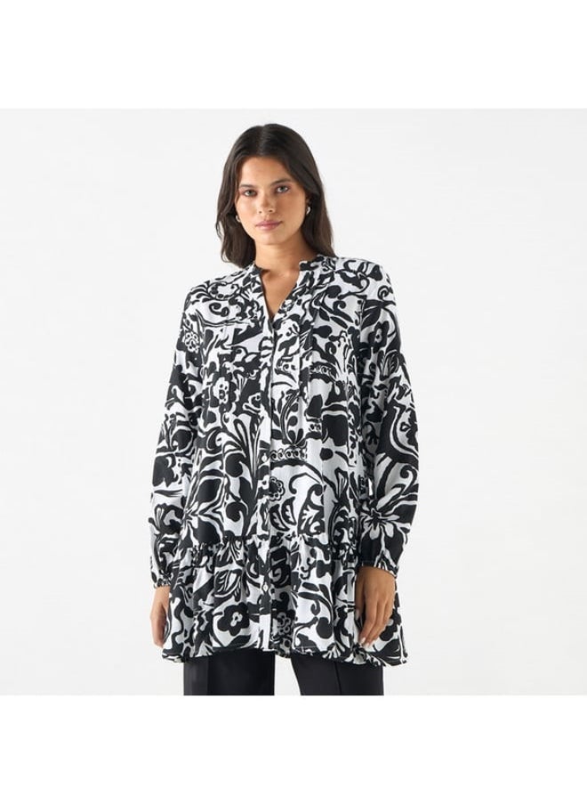 2Xtremz All-Over Print Tunic with Long Sleeves