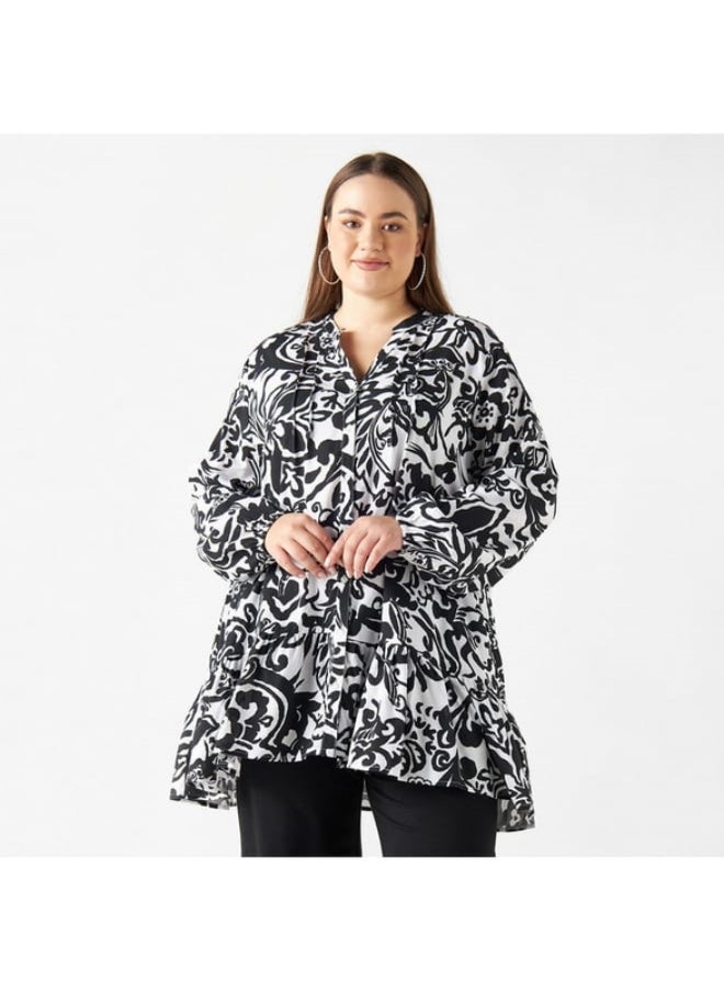 2Xtremz All-Over Print Tunic with Long Sleeves