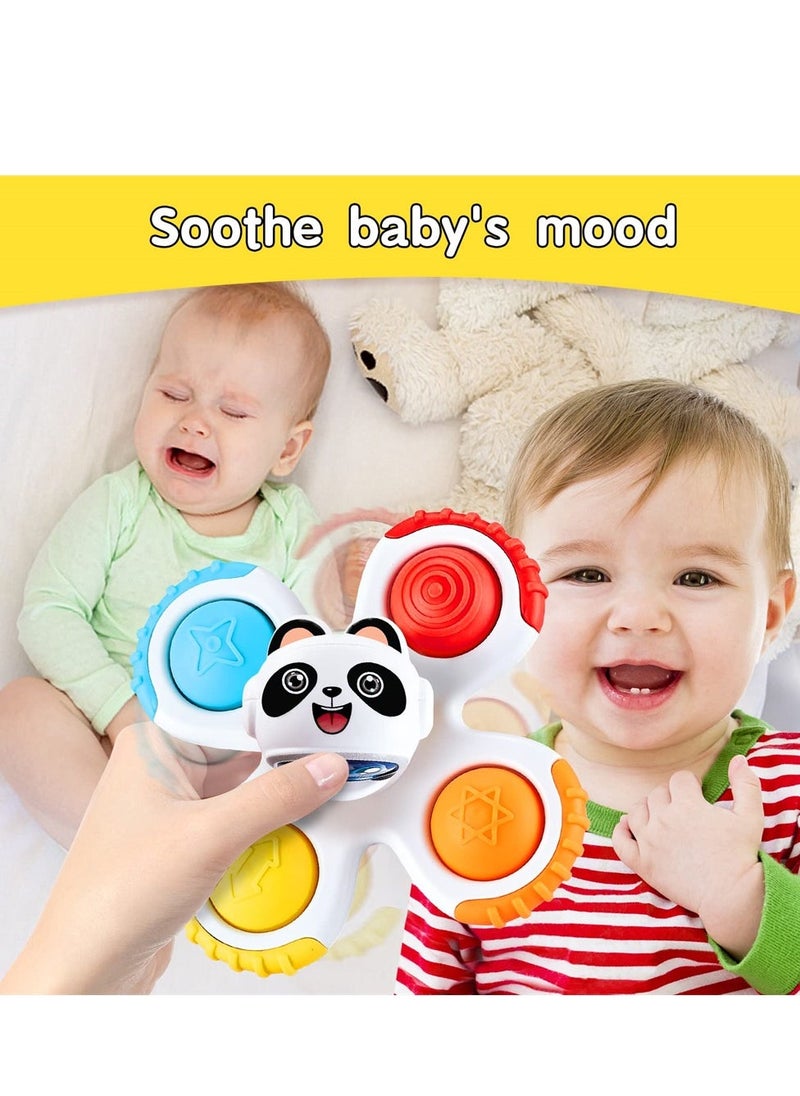 Baby Suction Cup Rotating Toy Sensory Toy Early Education Toy Bathtub Toy Dining Chair Toy Boy Baby Girl Birthday Gift 3 Pieces